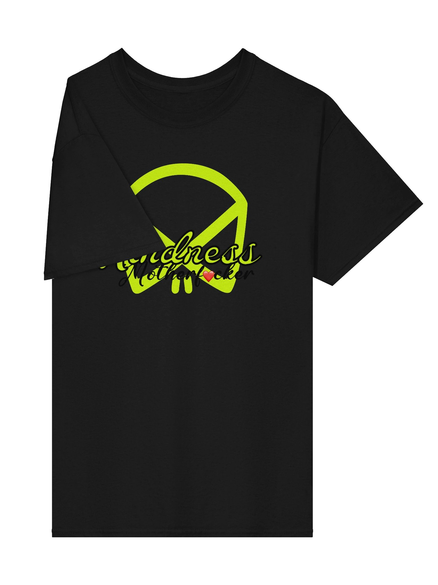 KINDNESS MOTHERF❤️CKER BOBUTAH SKULL LOGO (Neon & Black Script Tee) product image (26)
