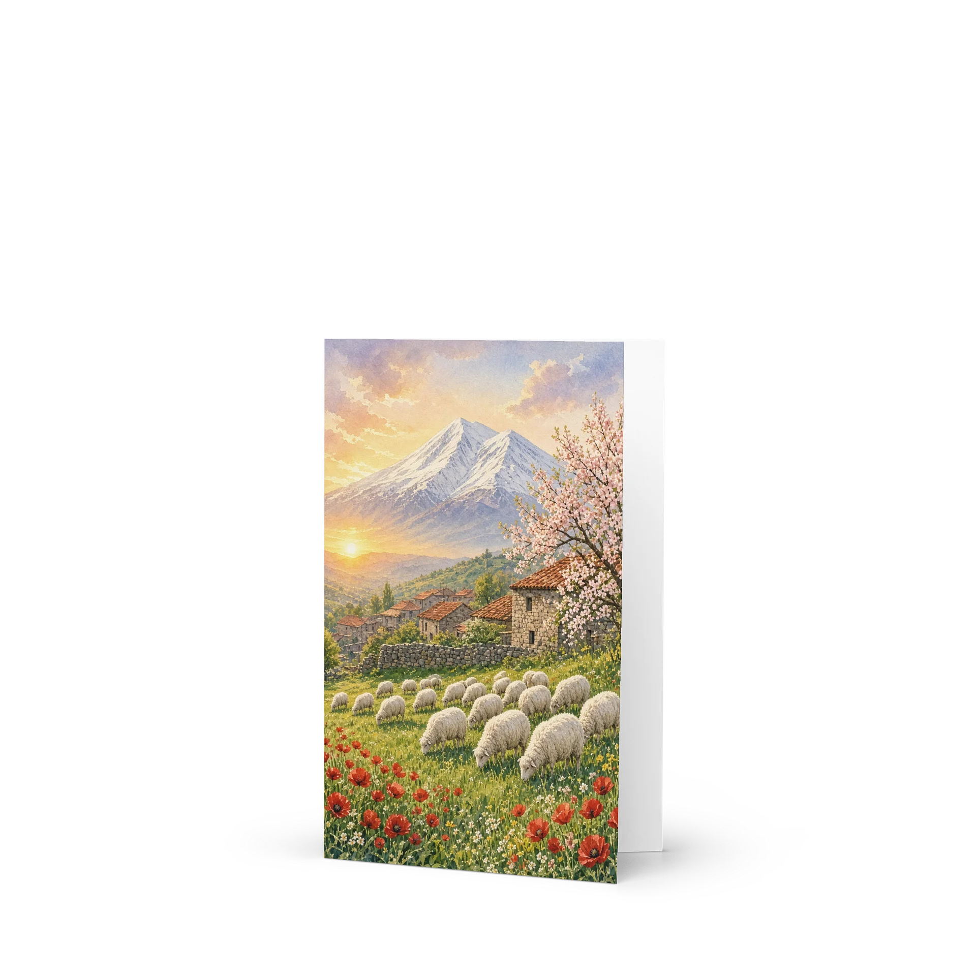 Armenian Village & Mount Ararat Greeting Card product image (1)