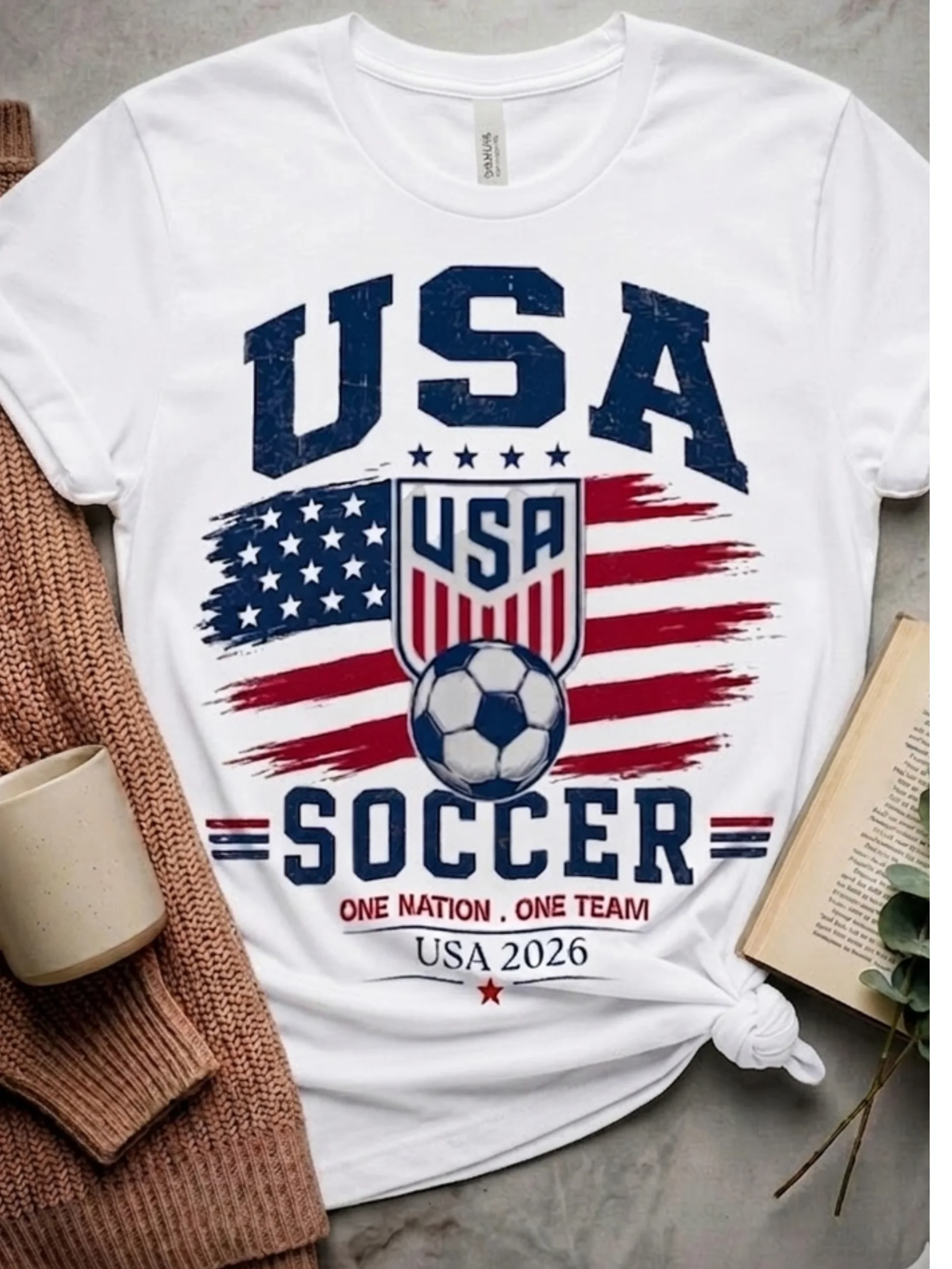 USA Soccer 2026 T-Shirt | One Nation One Team Patriotic Fan Tee | USA 2026 Soccer Shirt product image (1)