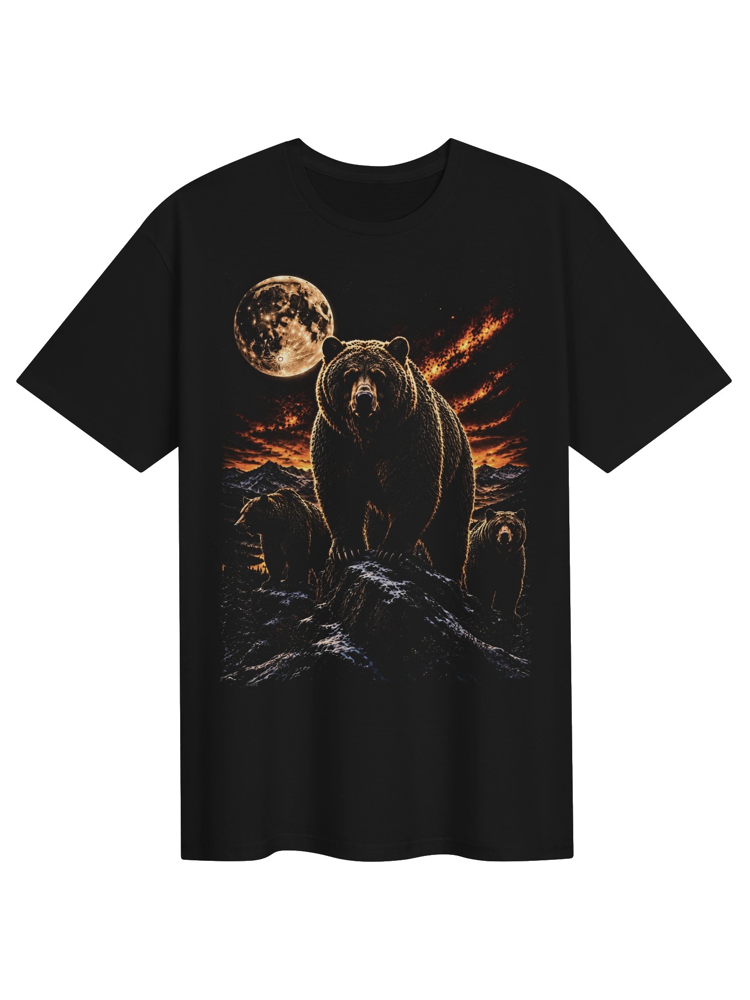 Grizzly Bear Howling Moon Tshirt | Legendary Wildlife Shirt product image (1)