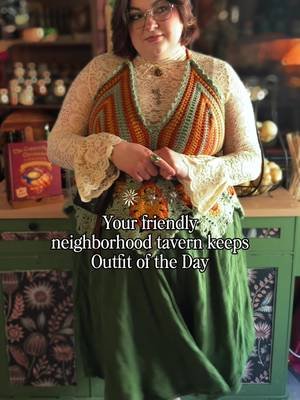#ootd of your friendly neighborhood tavern keep! Ngl I am kind-of obsessed with this fit 🫶🏻 Skirt: @Son de Flor ✨  Crochet top: made by me #fashion #crochet #fantasy #cottagecore 