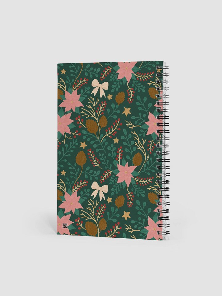 Enchanted forest blooms spiral notebook. Botanical Christmas design with poinsettias and winter details product image (2)