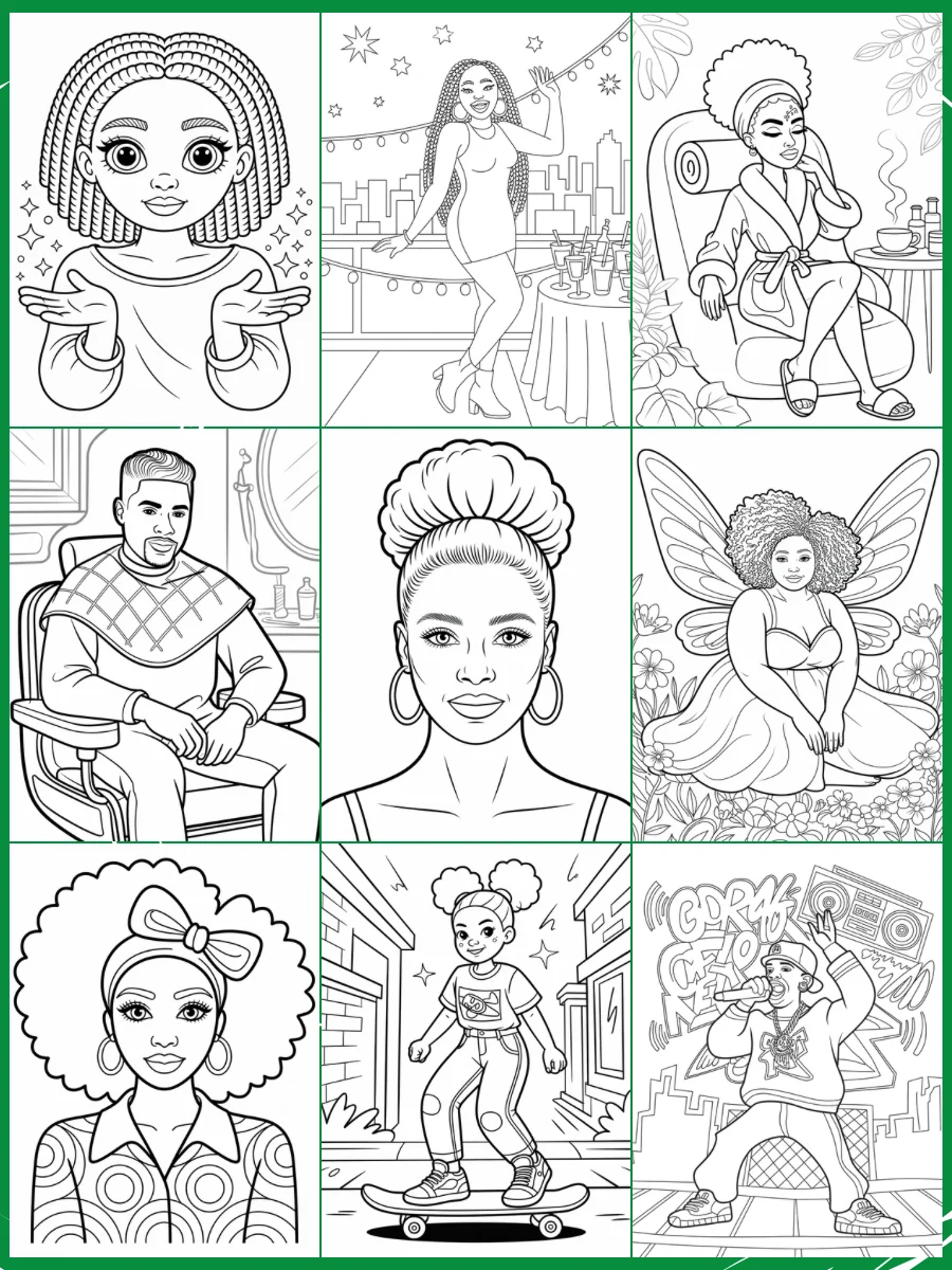 50+ Black & African American Coloring Prompts for Ideogram Ai product image (3)