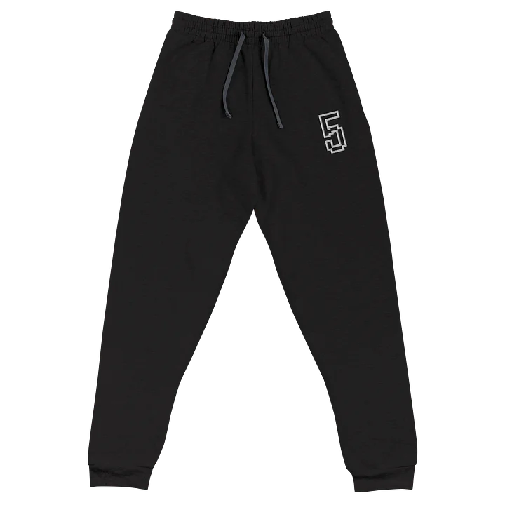 Black Embroidered Pixel 5 Joggers (Unisex) product image (1)