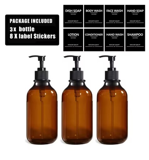 Reusable Amber Shower Dispenser Bottles product image (2)