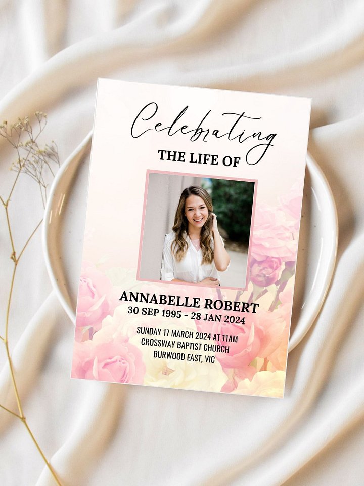 Rose Garden Funeral Program Canva Template product image (2)