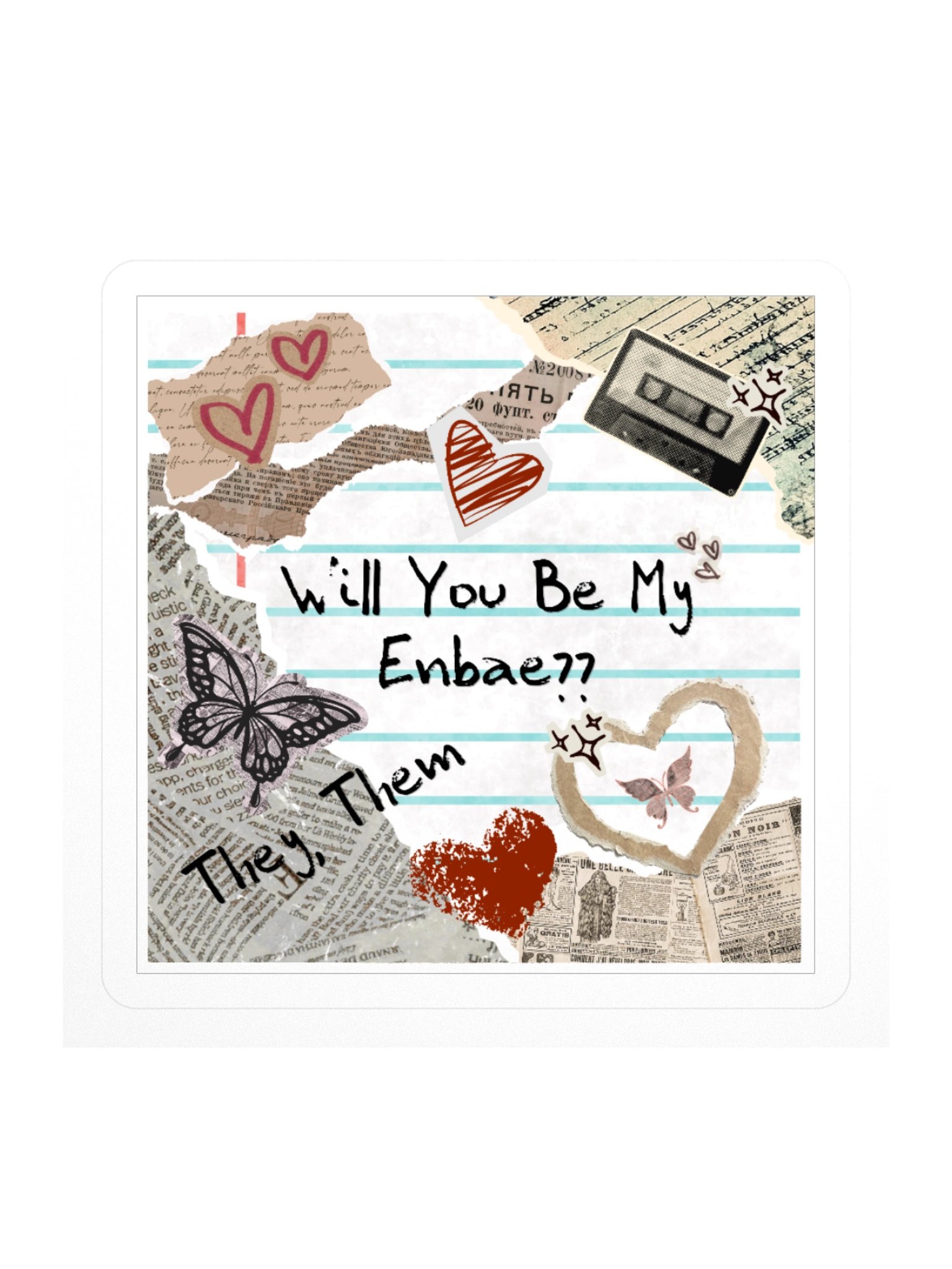 Will You Be My Enbae? Square Sticker product image (1)