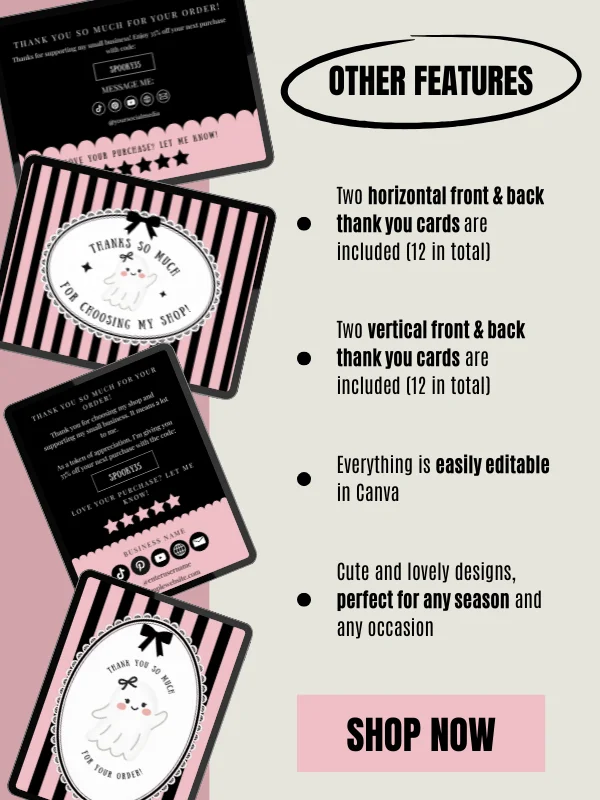 Halloween Thank You Cards Printable Coquette product image (9)