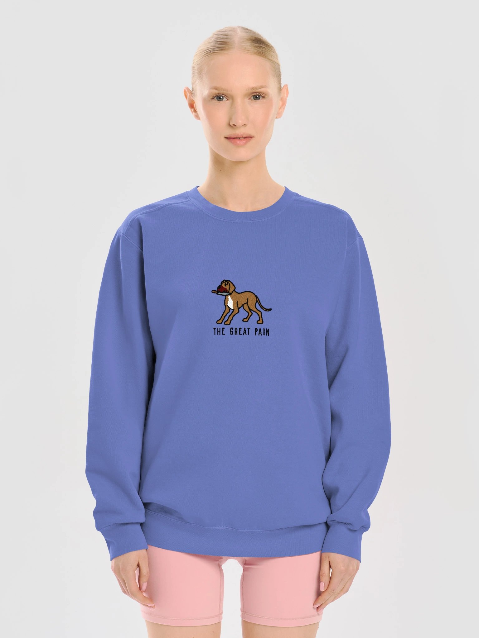 The Great Pain Funny Chibi-Style Embroidered Premium Sweatshirt for Great Dane(Tan) Owners product image (13)