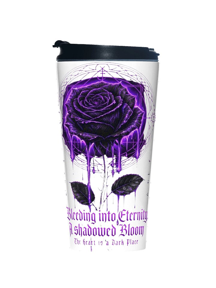Shadowed Bloom — Neon‑Purple Gothic Rose Travel Mug product image (1)