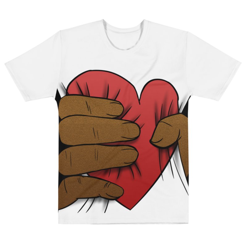 Big Heart Squeeze (white shirt / dark brown skin tone) product image (1)