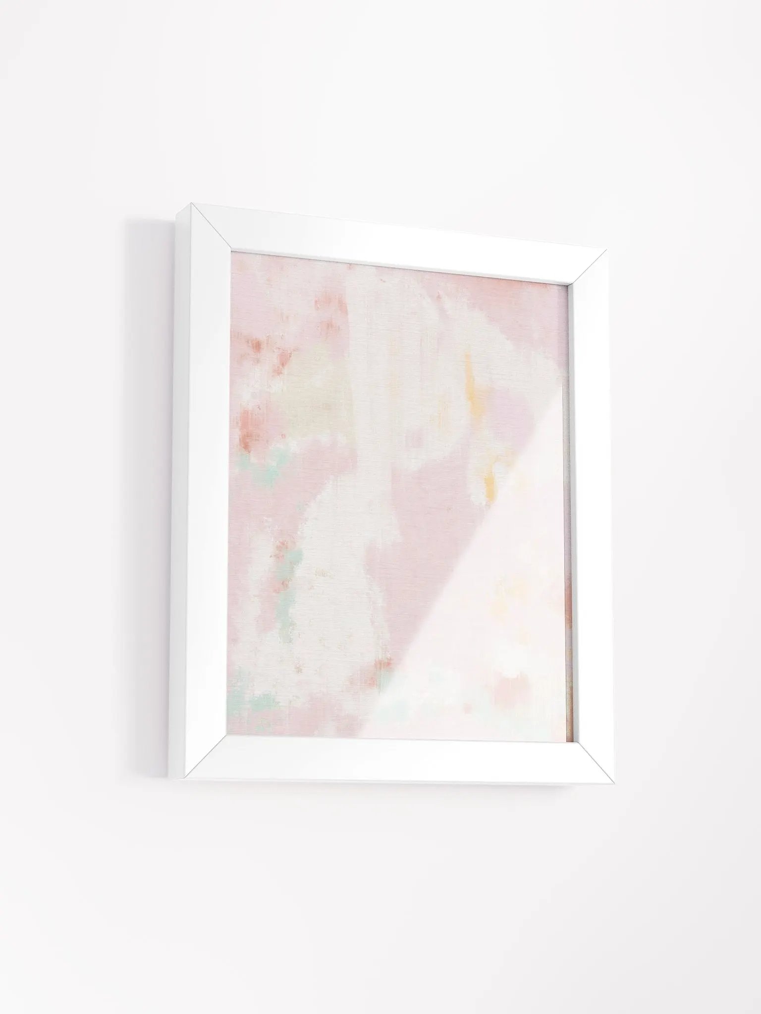 Abstract Print Pink and White Painting Blush Pink Wall Art Print product image (52)