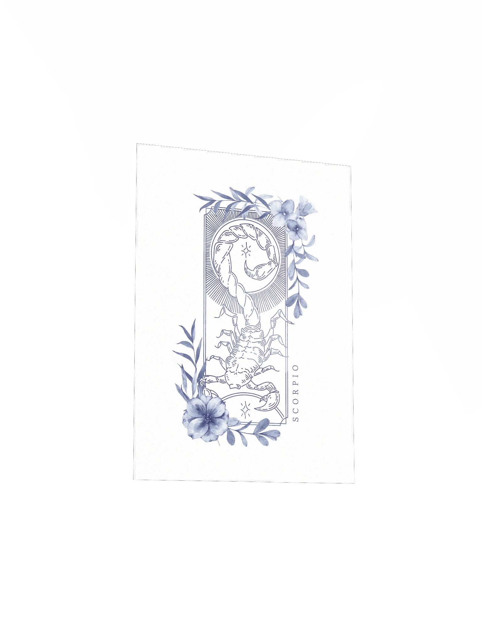 Scorpio Blue Line Art Zodiac Print product image (5)