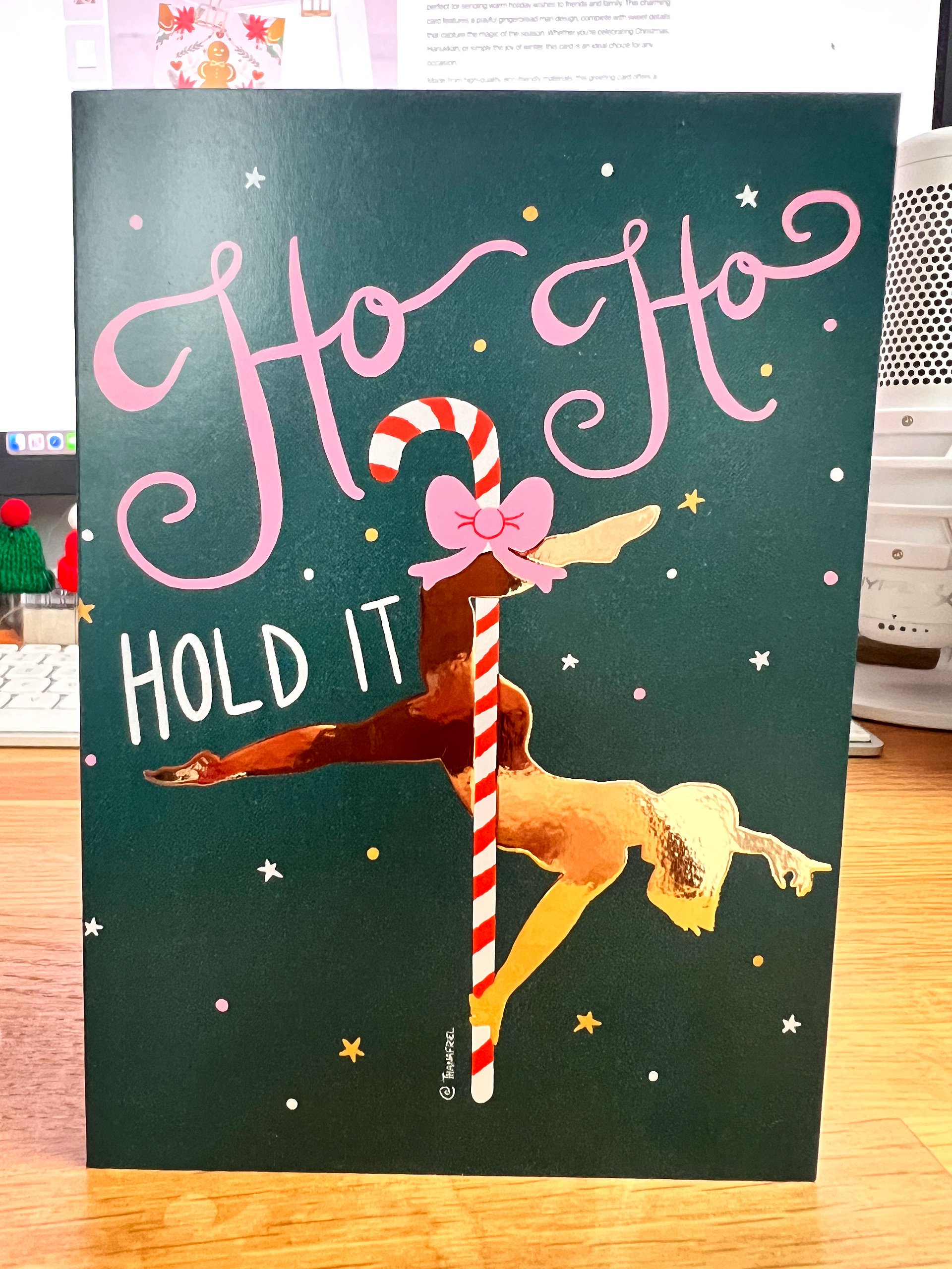 Pole Dance Greeting Card »HO HO Hold It« product image (2)