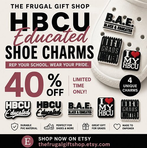 HBCU Educated Shoe Charms are on sale for 40% in our Etsy shop. Add some HBCU pride to your favorite croc clog shoes.

https:...