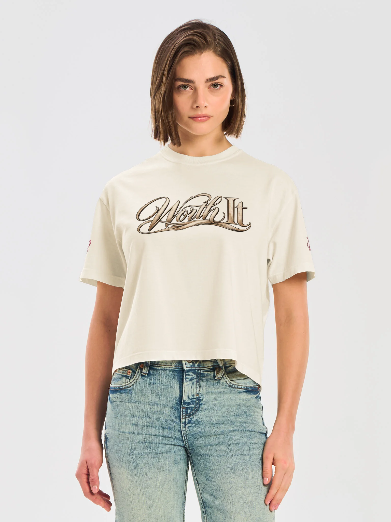 Worth It Gold Script Boxy Tee product image (9)