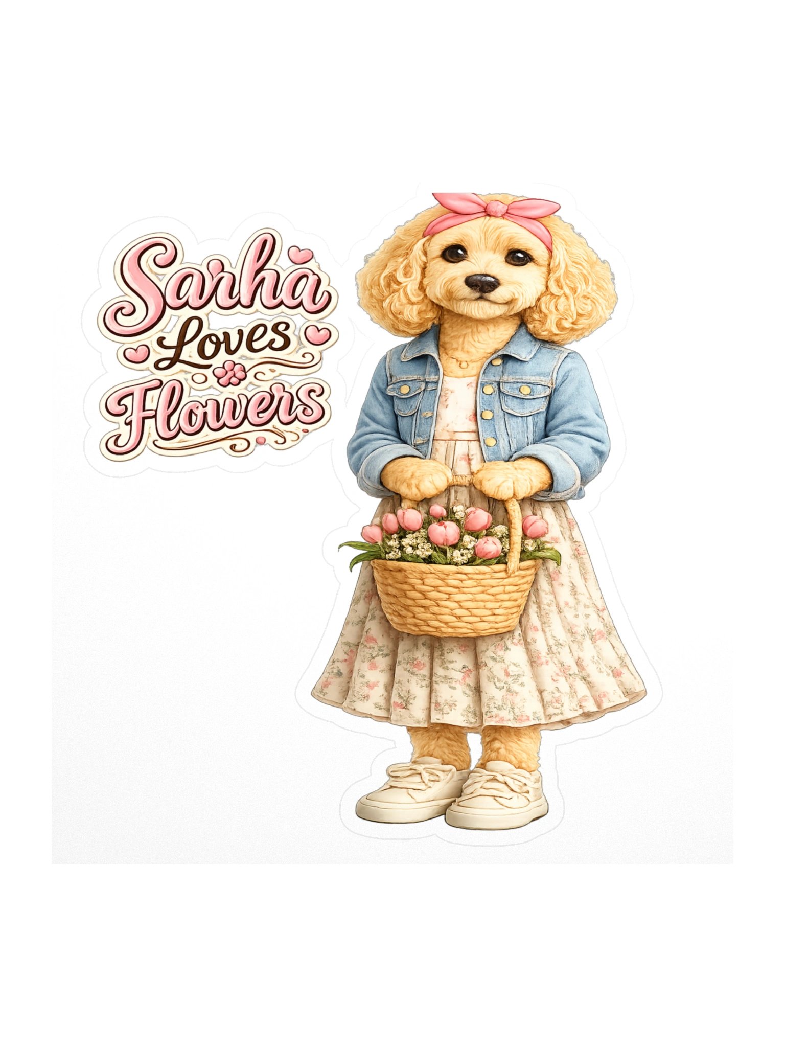 Sarah Loves Flowers Dog Kiss Cut Sticker product image (1)