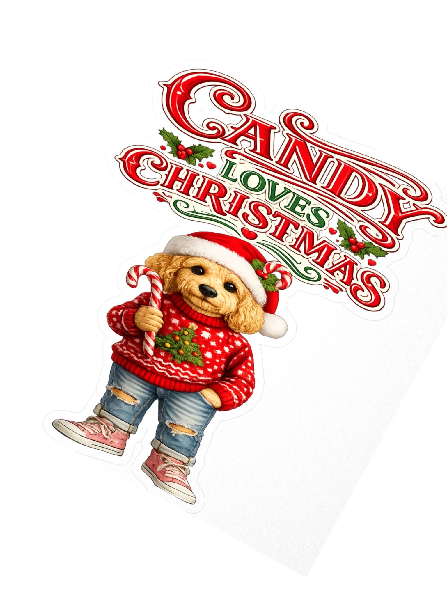 Candy Loves Christmas Dog Sticker product image (2)