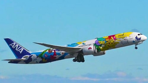 @allnipponairways Boeing 787-9 departing @sydneyairport in the stunning @pokemon livery. The mix of colours on this make it o...