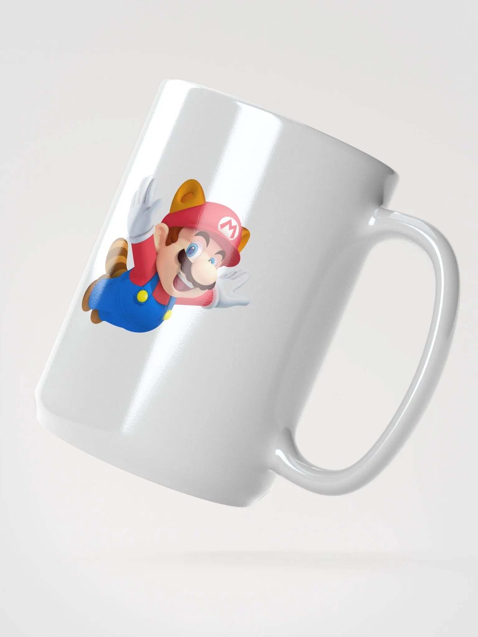 Jumping Mario White Glossy Mug product image (2)