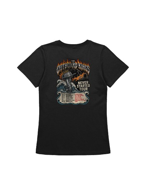 Outboard Kings - Never Started Tour - Women's Relaxed Tee - back