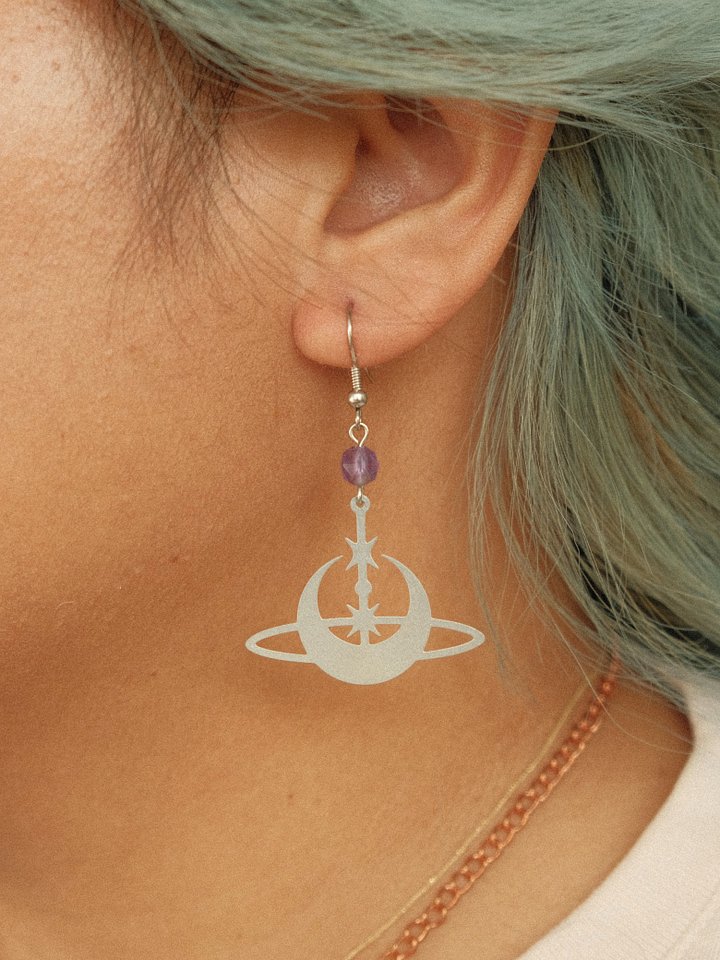 Amethyst Saturn Earrings product image (1)