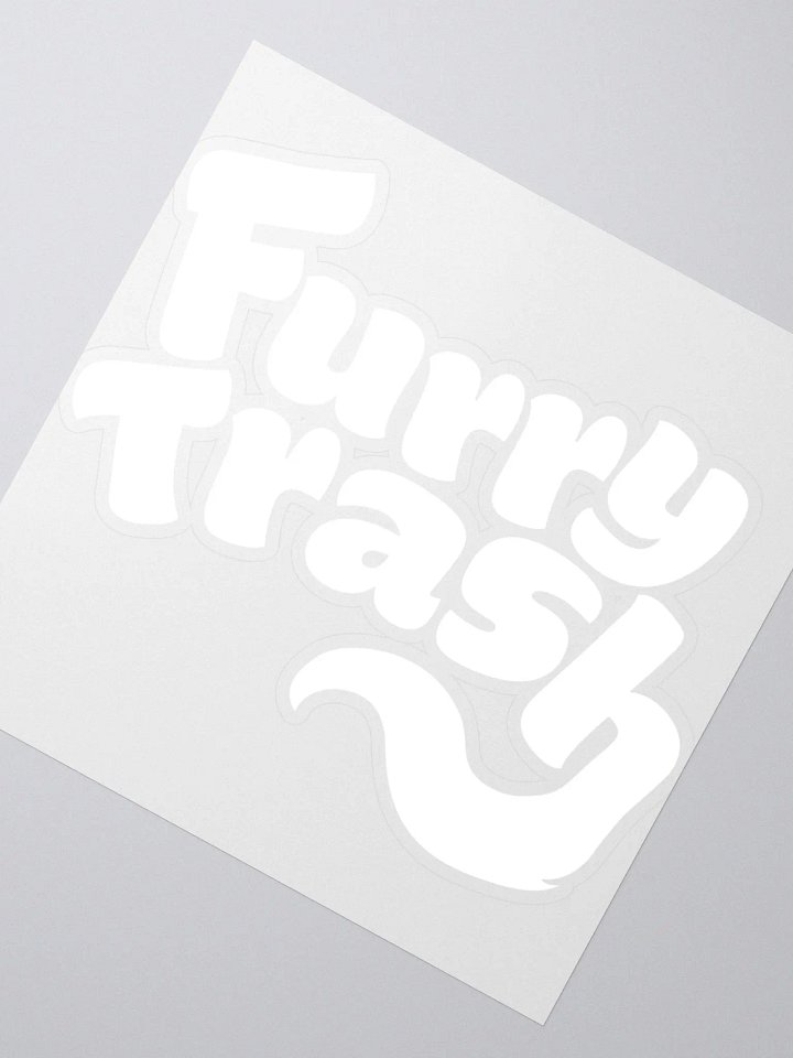 Furry Trash Sticker – Bubble Logo (White) product image (2)