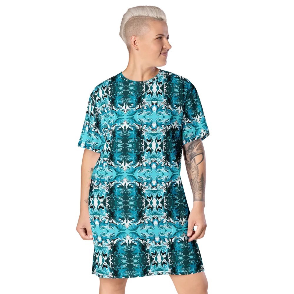Blue Swirl T-Shirt Dress product image (7)