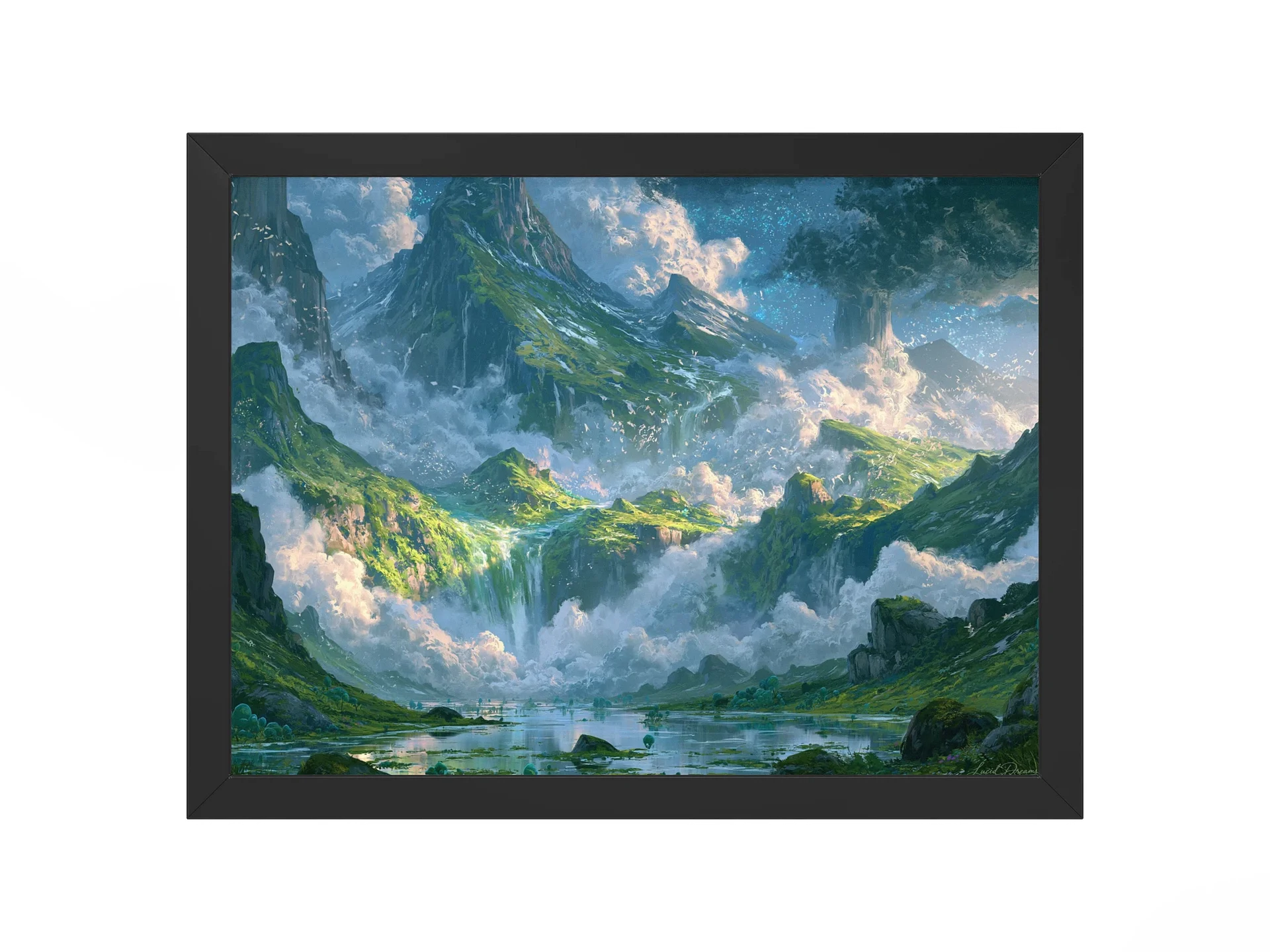 Emerald Mountains Framed Art Print — The Emerald Sky Mountains product image (1)