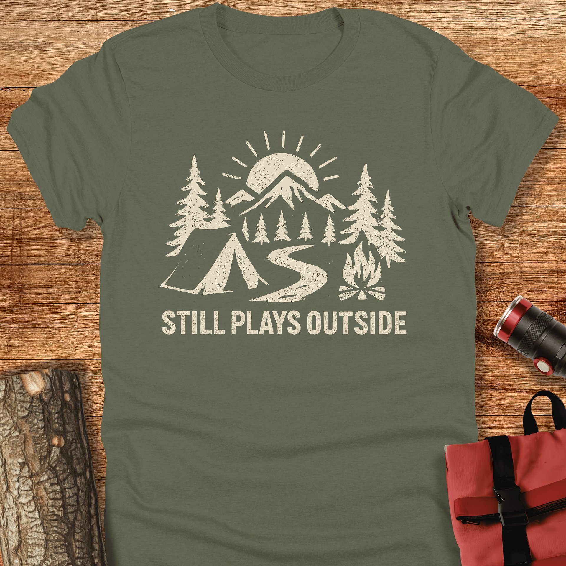 Still plays outside, Funny camping t-shirt, Unisex product image (1)