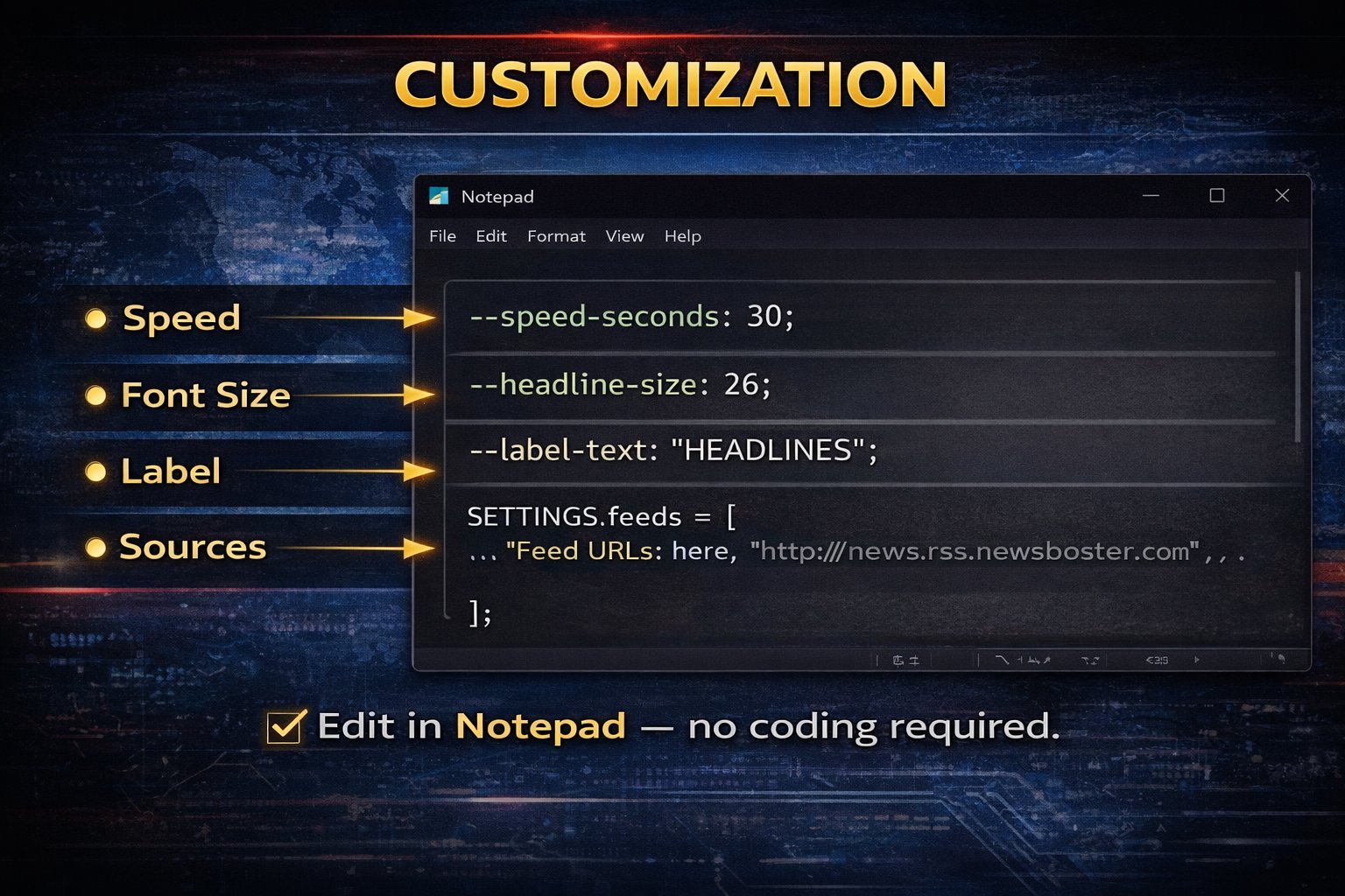 Live News Ticker for OBS (No Subscription) product image (4)
