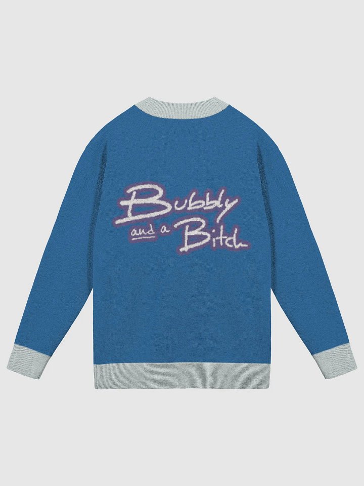 Bubbly and a B*tch (lg. lined design, duotone blue and green) knitwear cardigan product image (2)