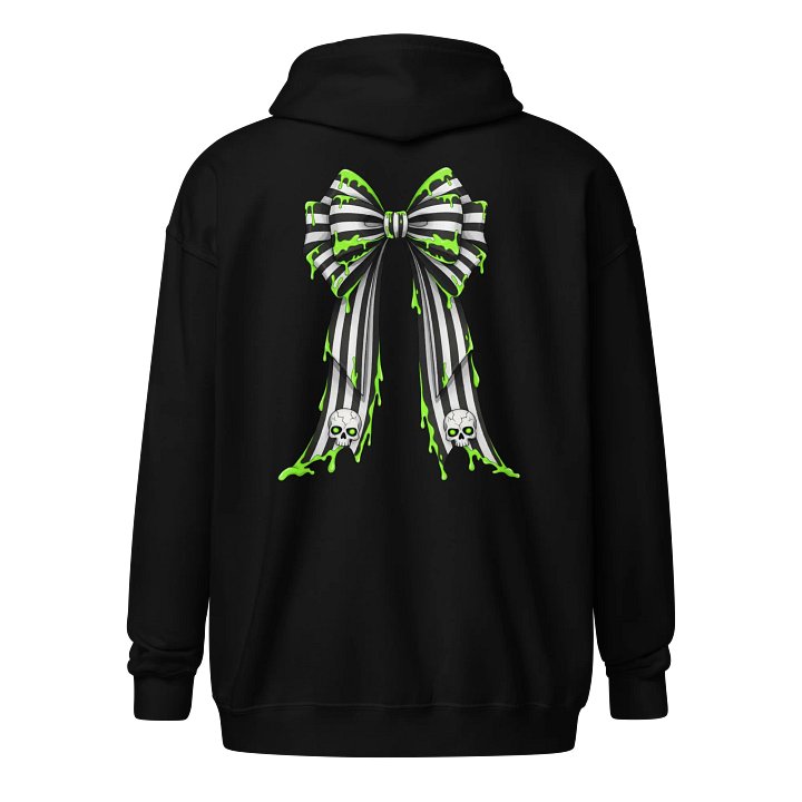 [UM Designs] Coquette Bow with Slime - Unisex Graphic Zip Hoodie product image (1)