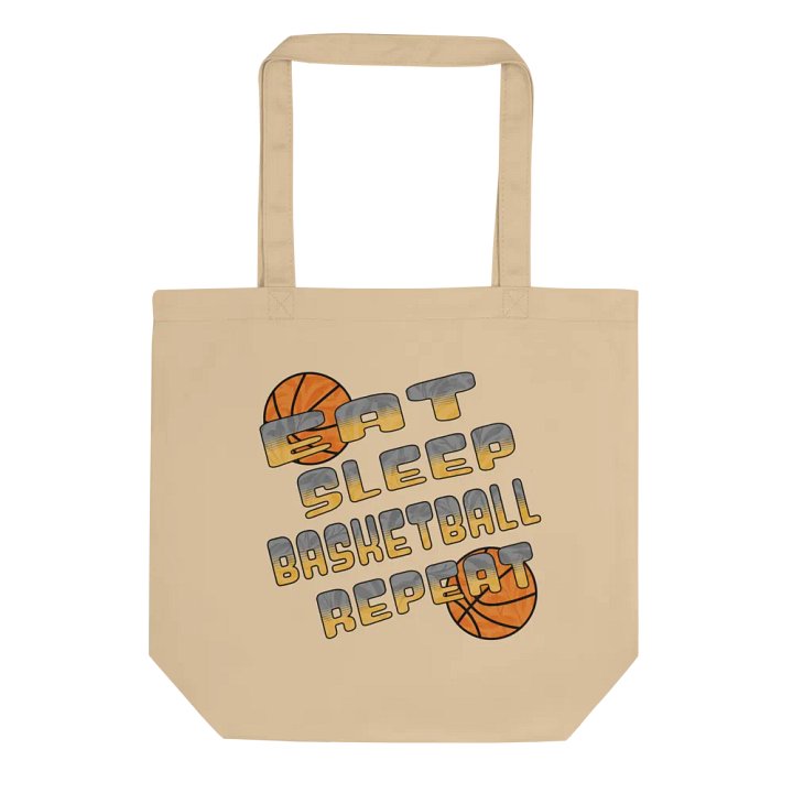 Eat Sleep Basketball Repeat Hoops & Style Eco Tote Bag product image (1)