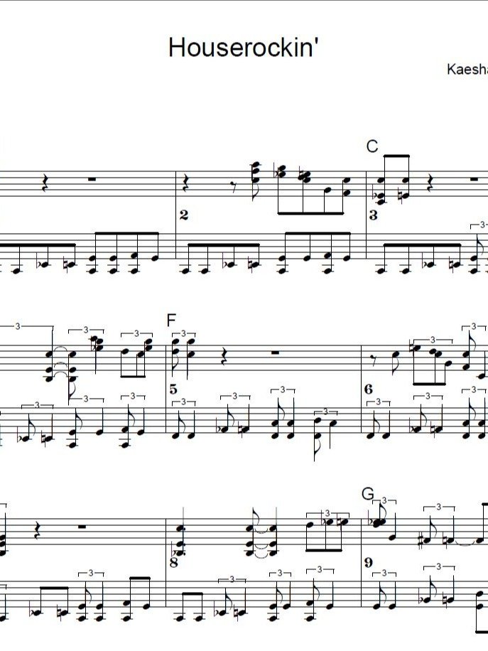 Houserockin - Blues piano - Piano sheet music product image (1)