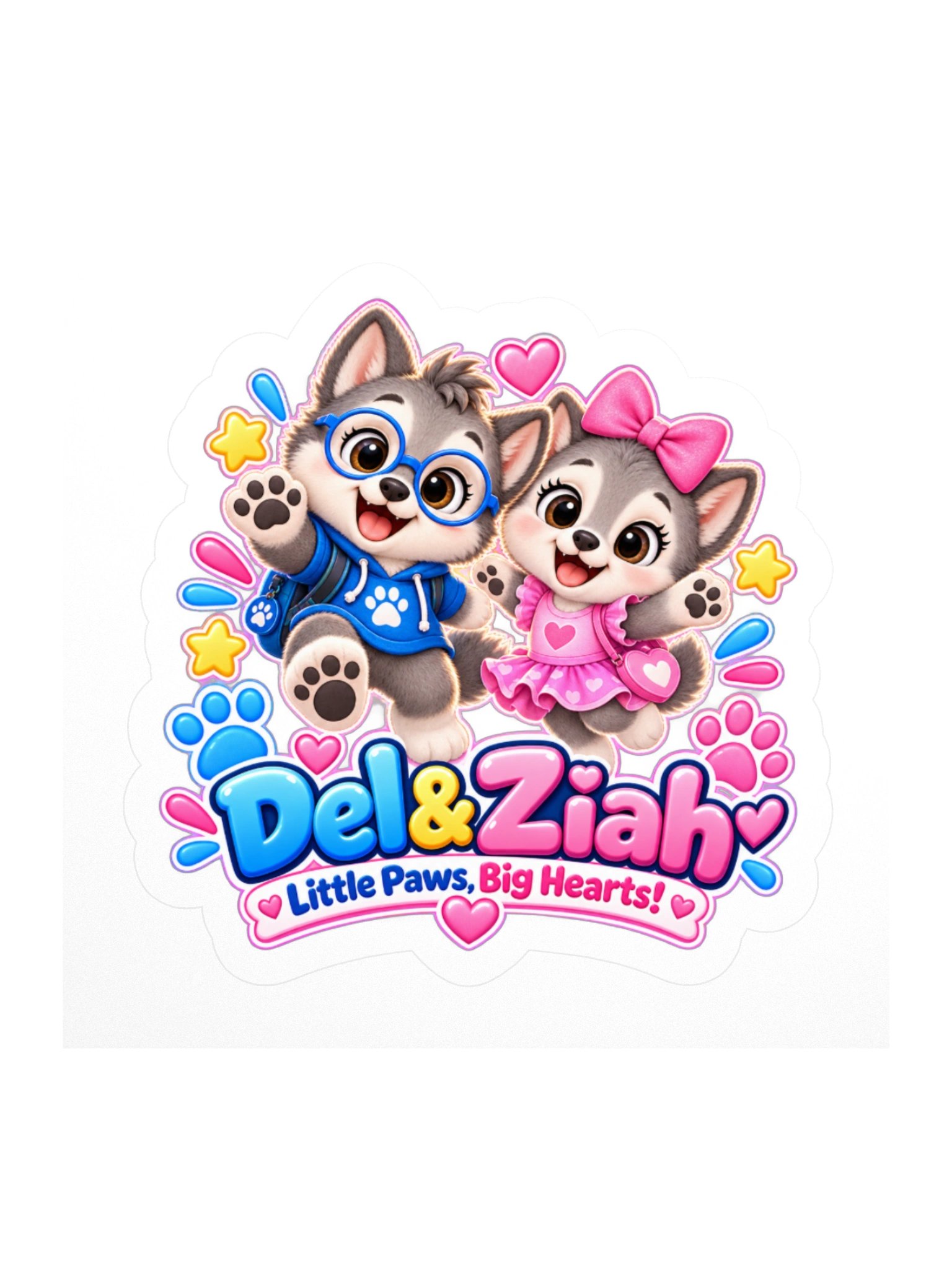 Little Paws, Big Hearts – Del & Ziah Kindness Sticker product image (3)