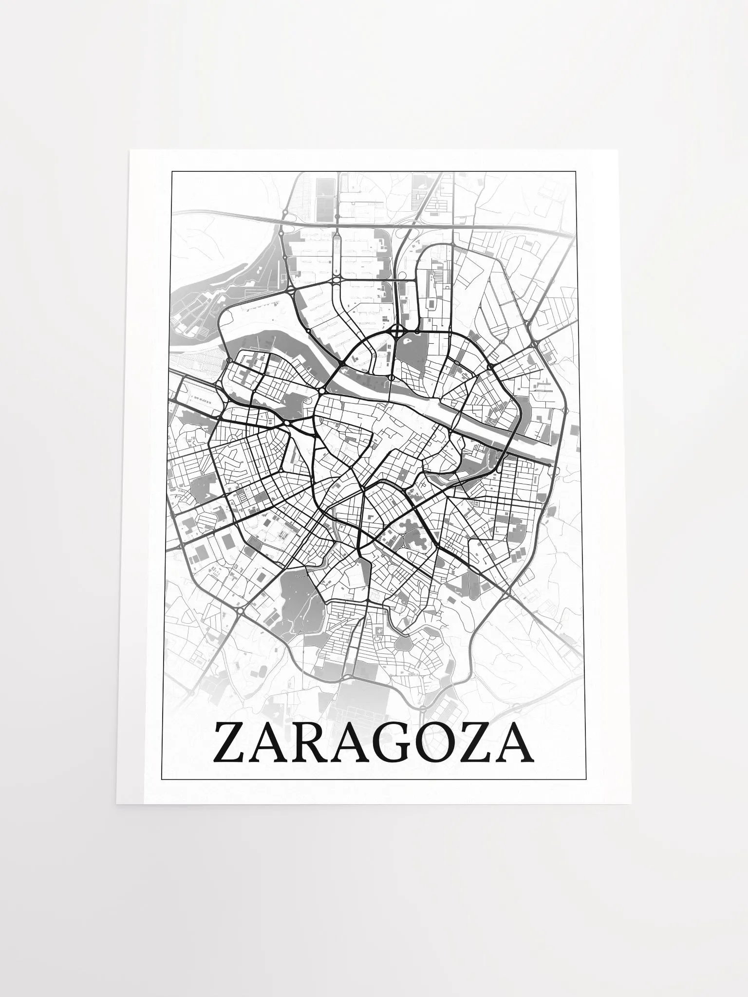 Zaragoza, Spain, city map print product image (18)