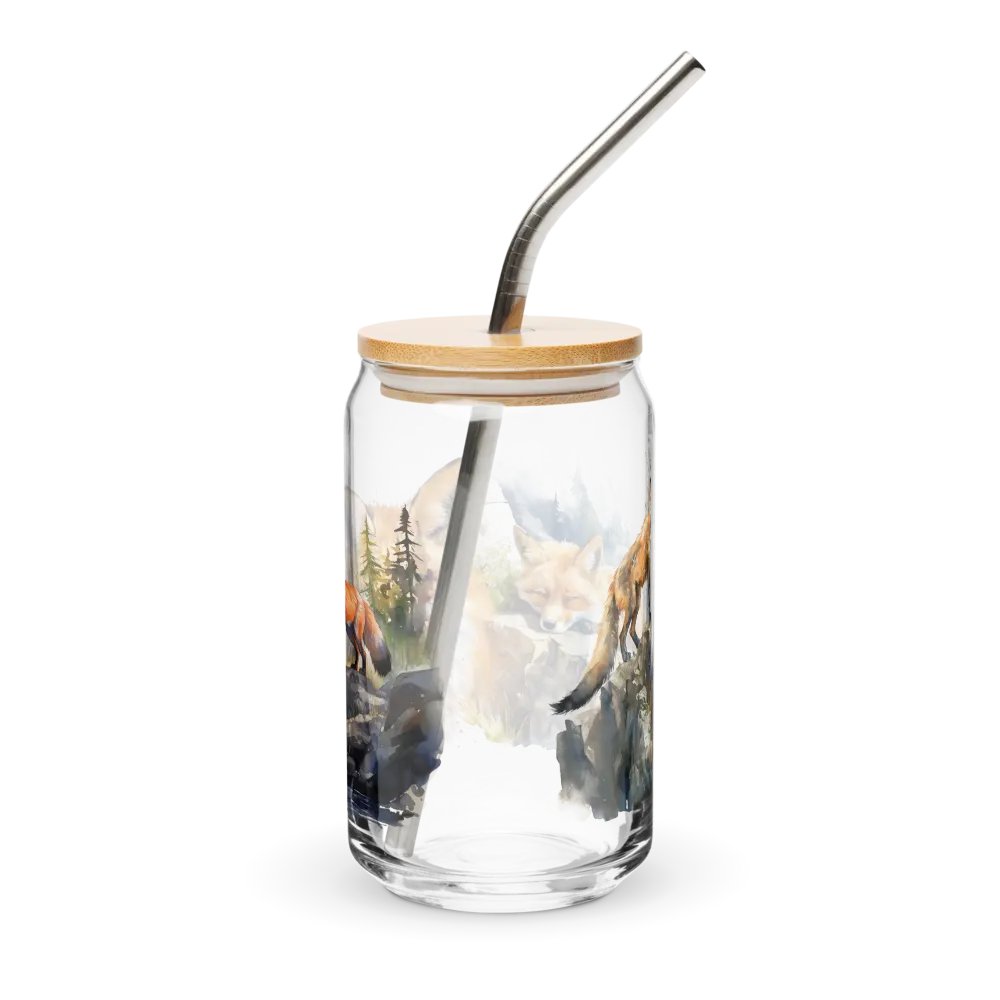 Foxes in the Wild Glass Can Sipper product image (2)