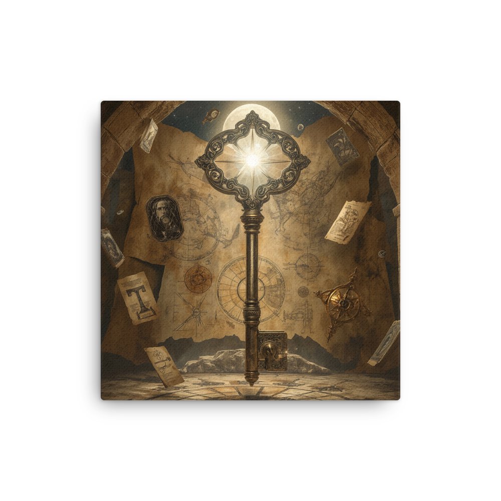 The Gatekeeper’s Key – Eternal Archive | Square Canvas product image (1)