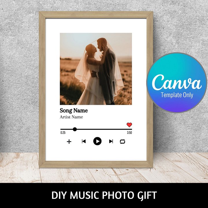 Personalised Music Lover Photo Poster Canva Template product image (1)