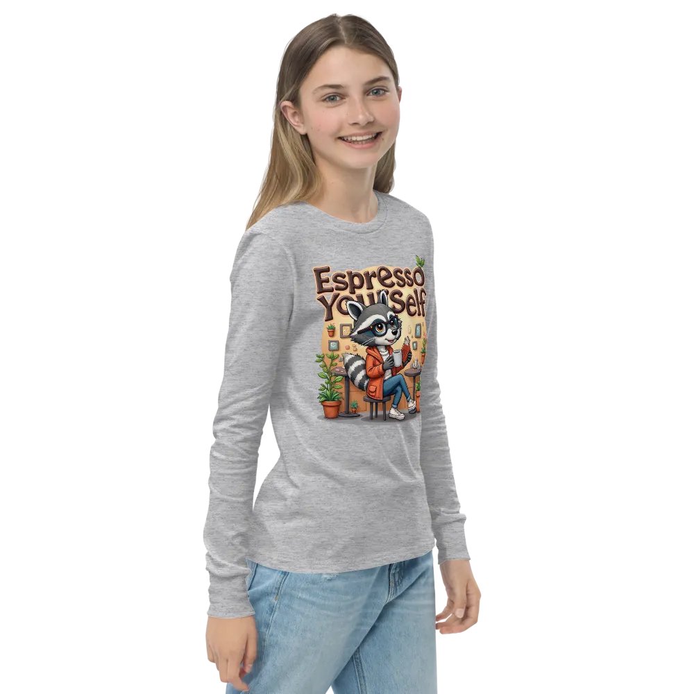 Espresso Raccoon Youth Long Sleeve Tee product image (23)