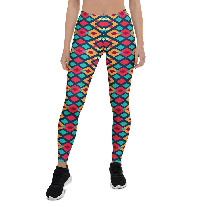 Comfortable Leggings with Colorful Geometric Triangles product image (1)