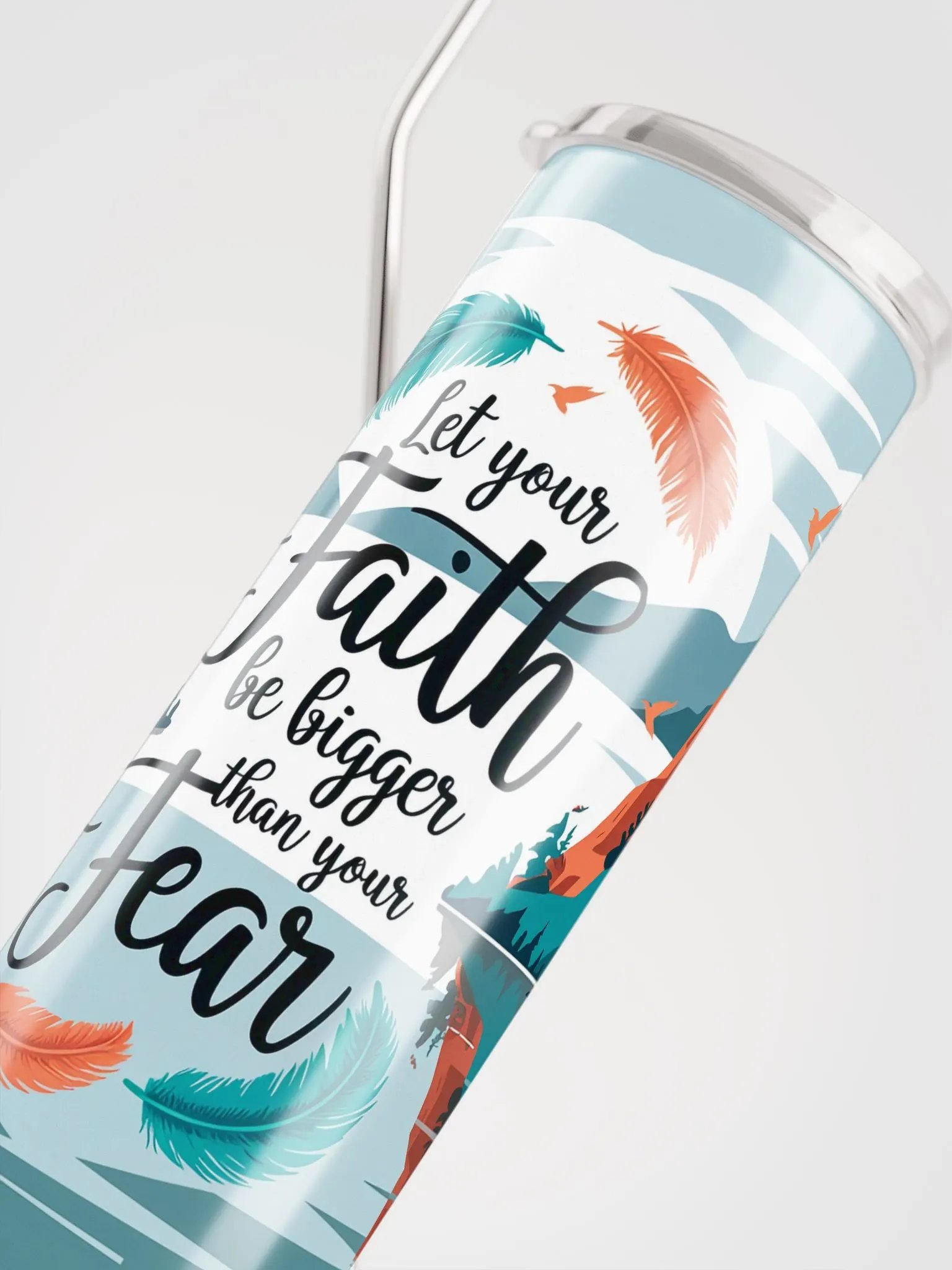 Faith Over Fear Stainless Steel Tumbler product image (5)