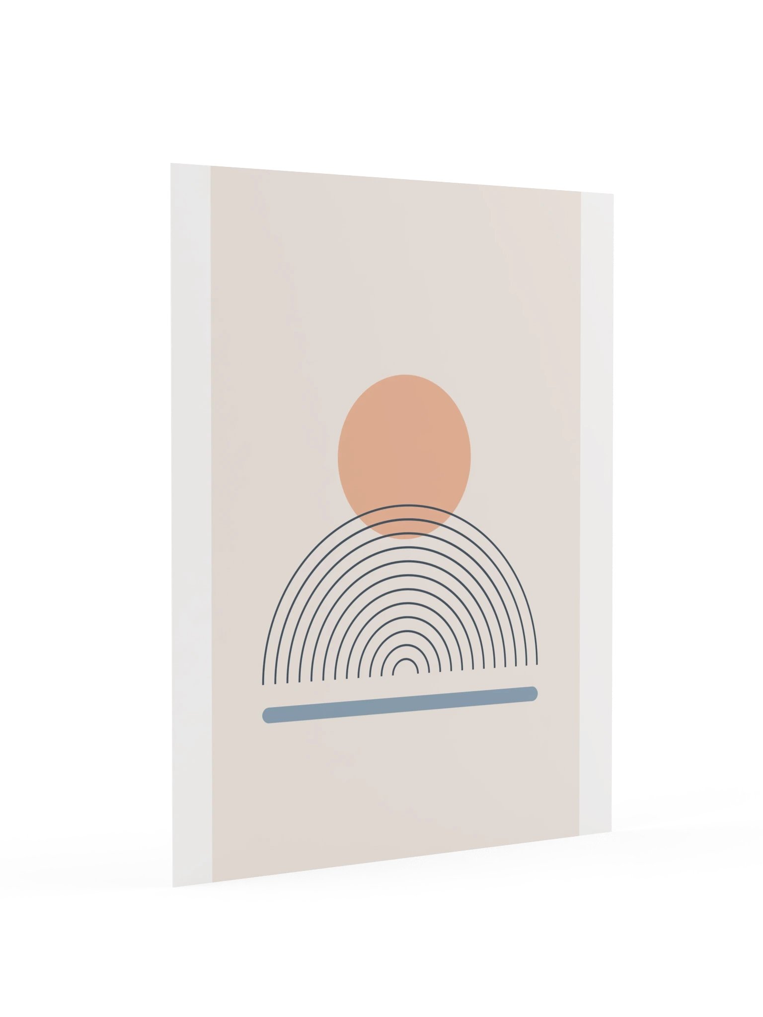 Peach Sunrise Rainbow Print | Dusty Blue Bathroom Wall Art product image (4)