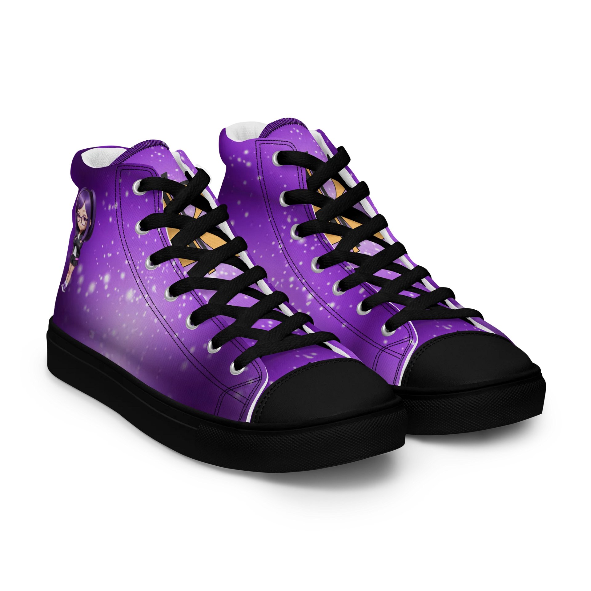 (Purple CHIBI) K Women's High Top Canvas Shoes product image (8)
