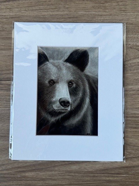 brown bear charcoal print product image (1)