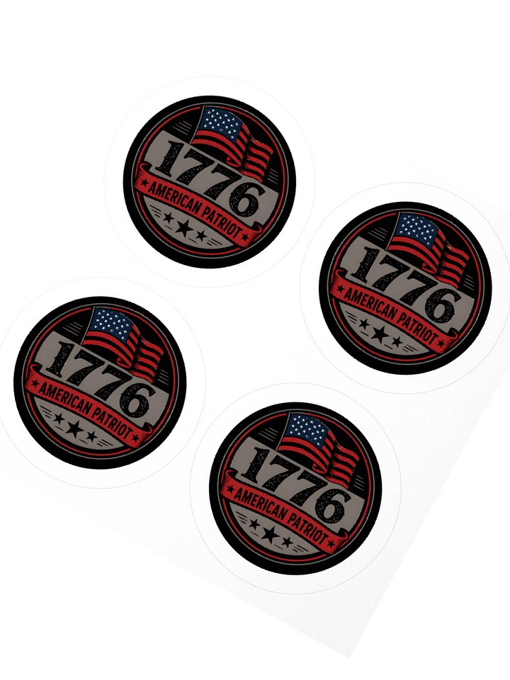 Black 1776 American Patriot Stickers product image (2)