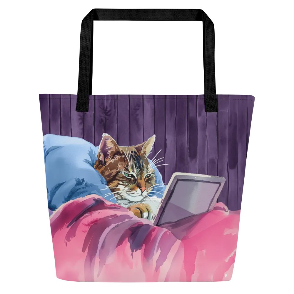 21st Century Digital Cat – Fun Feline Tote Bag product image (6)