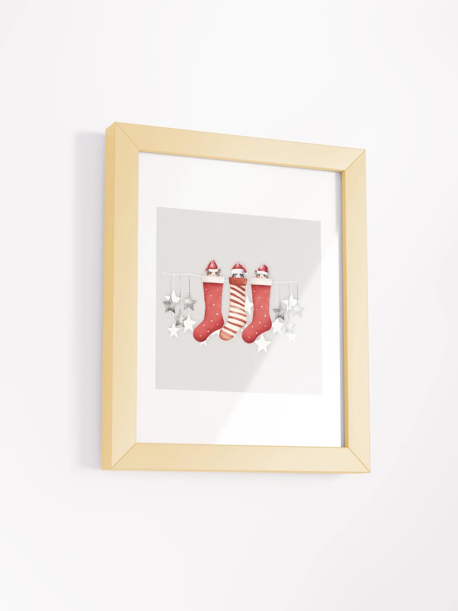 Whimsical Christmas Stockings Framed Matte Poster product image (37)