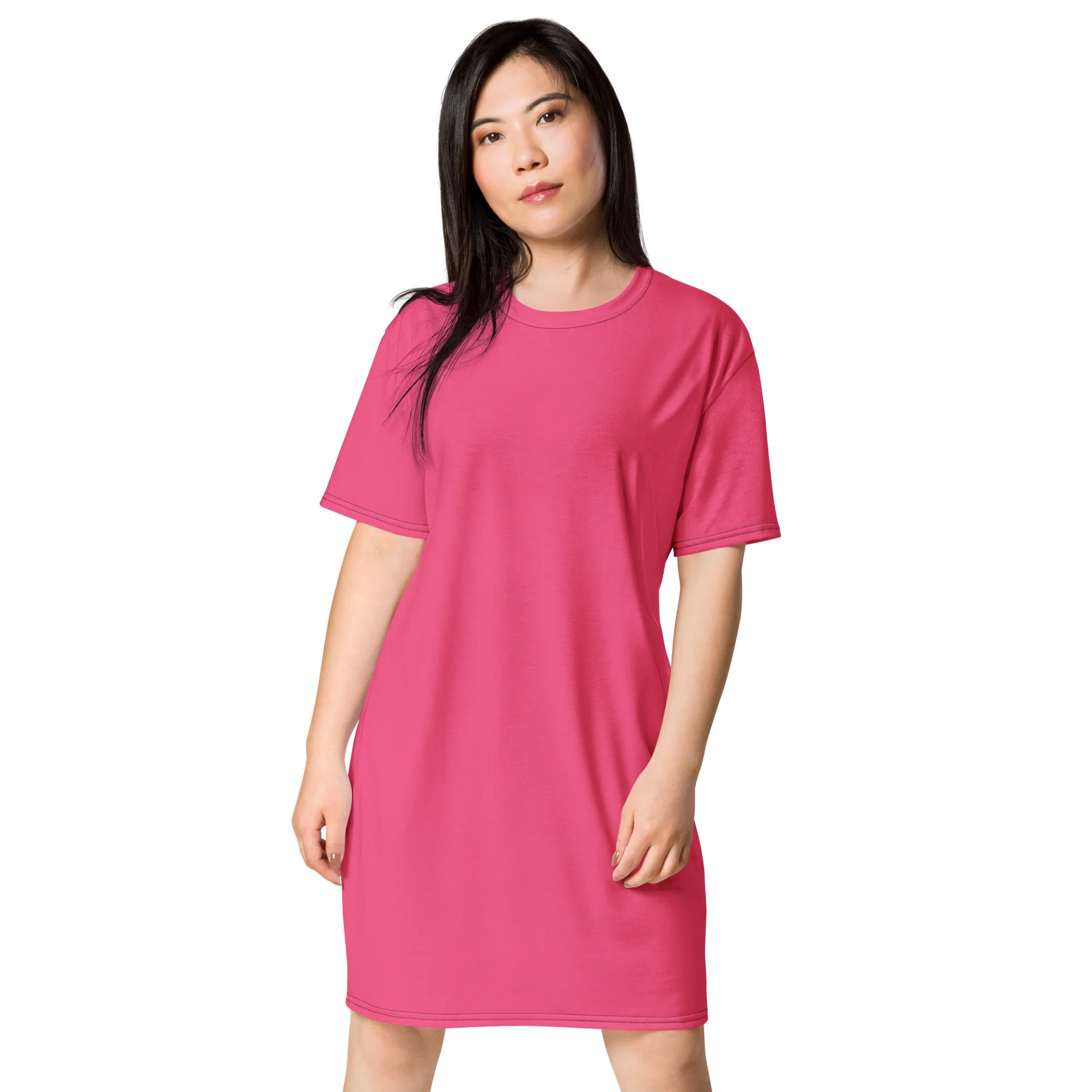 Oversized T-Shirt Dress - Bright Brink Pink, Sizes 2XS-6XL product image (1)